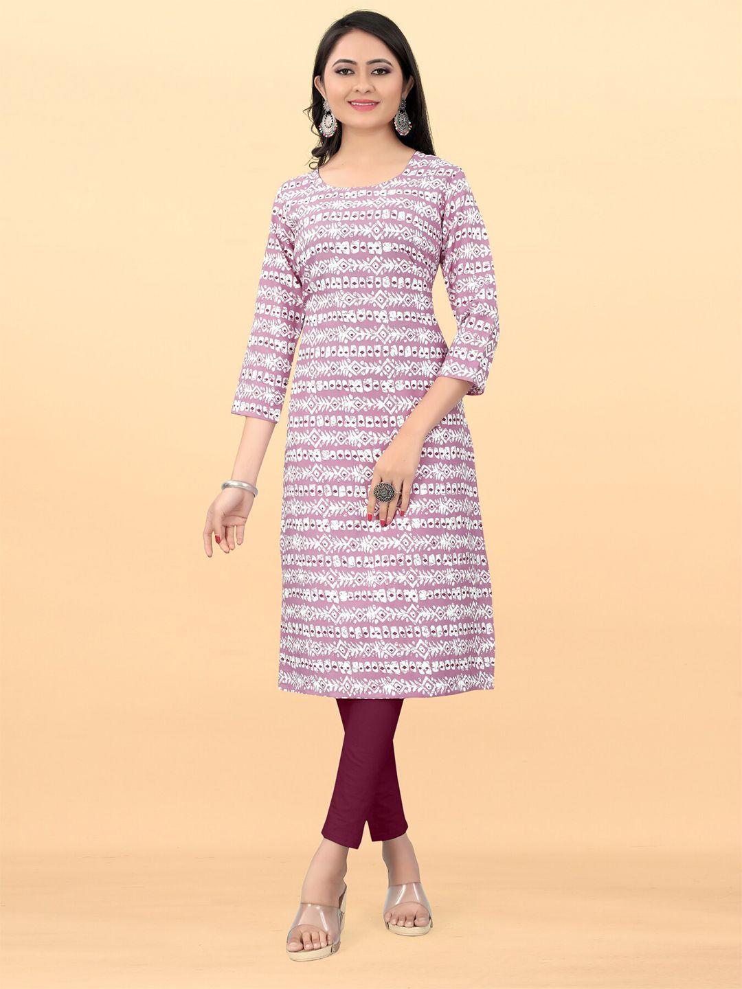 titanium silk industries pvt. ltd. geometric printed straight kurta