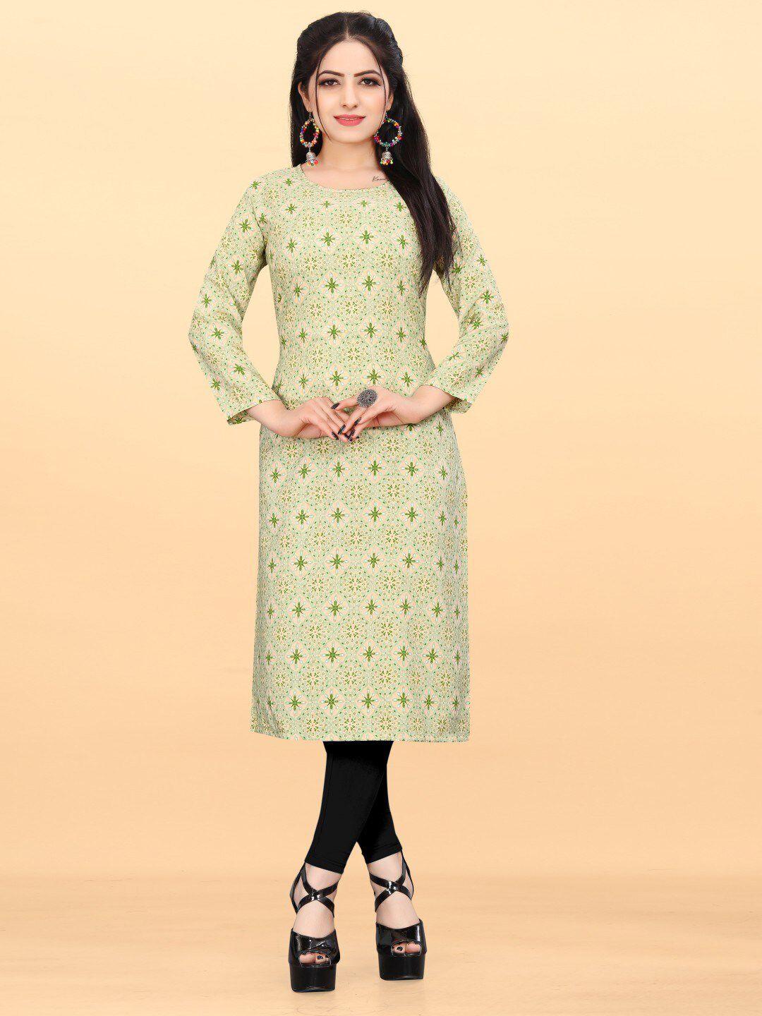 titanium silk industries pvt. ltd. geometric printed straight kurta