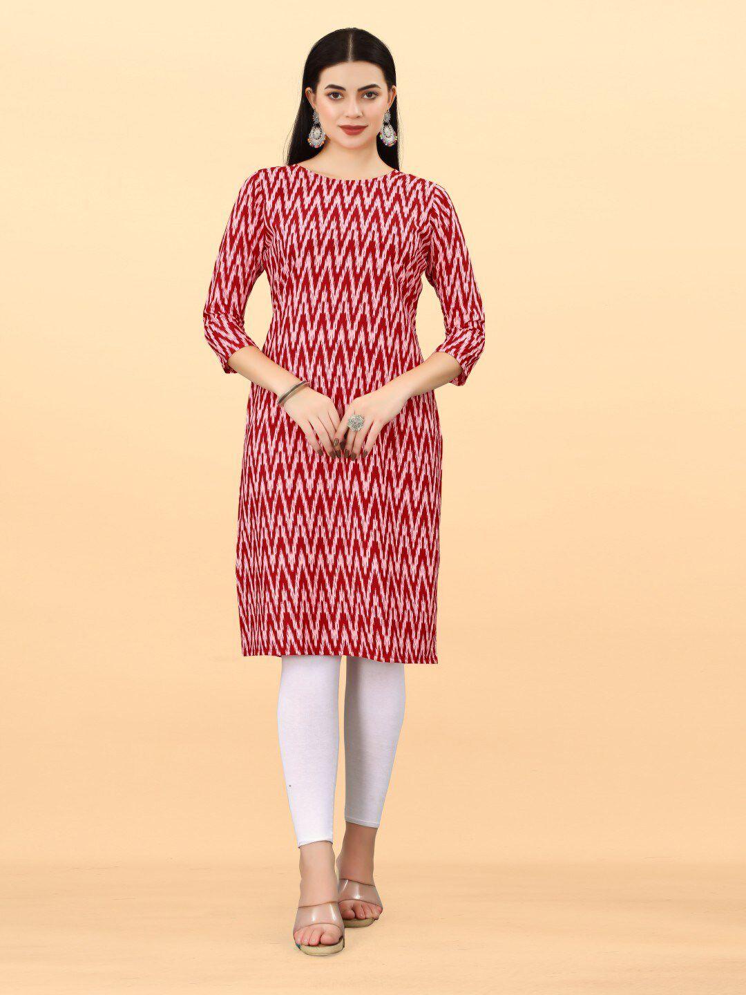 titanium silk industries pvt. ltd. geometric printed straight kurta