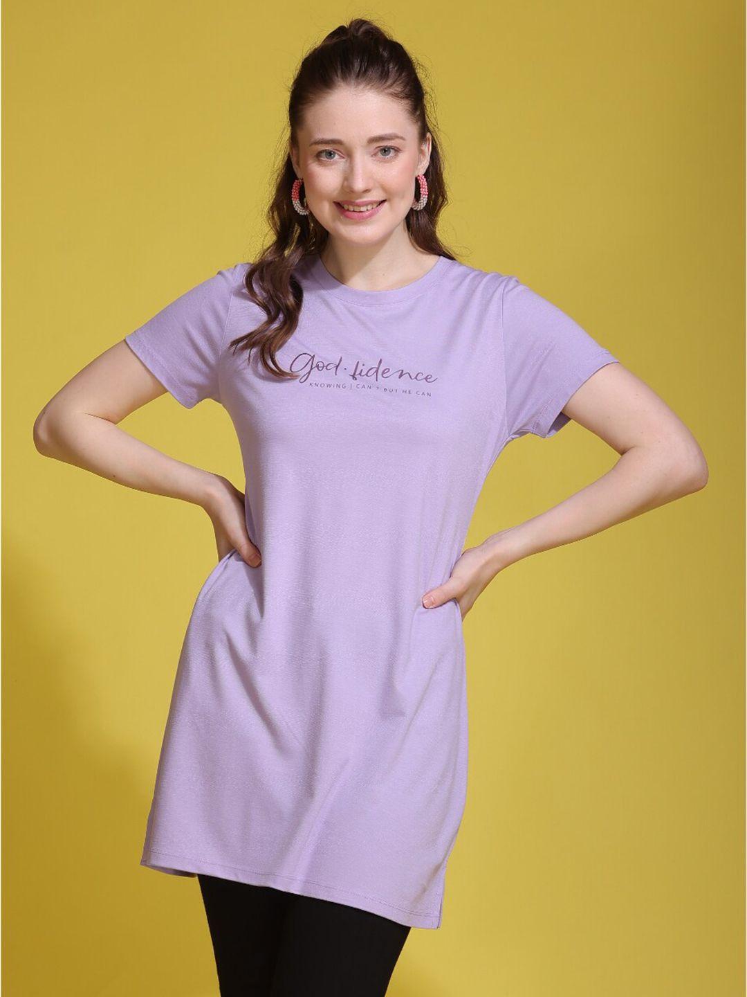 tittli women lavender printed t-shirt