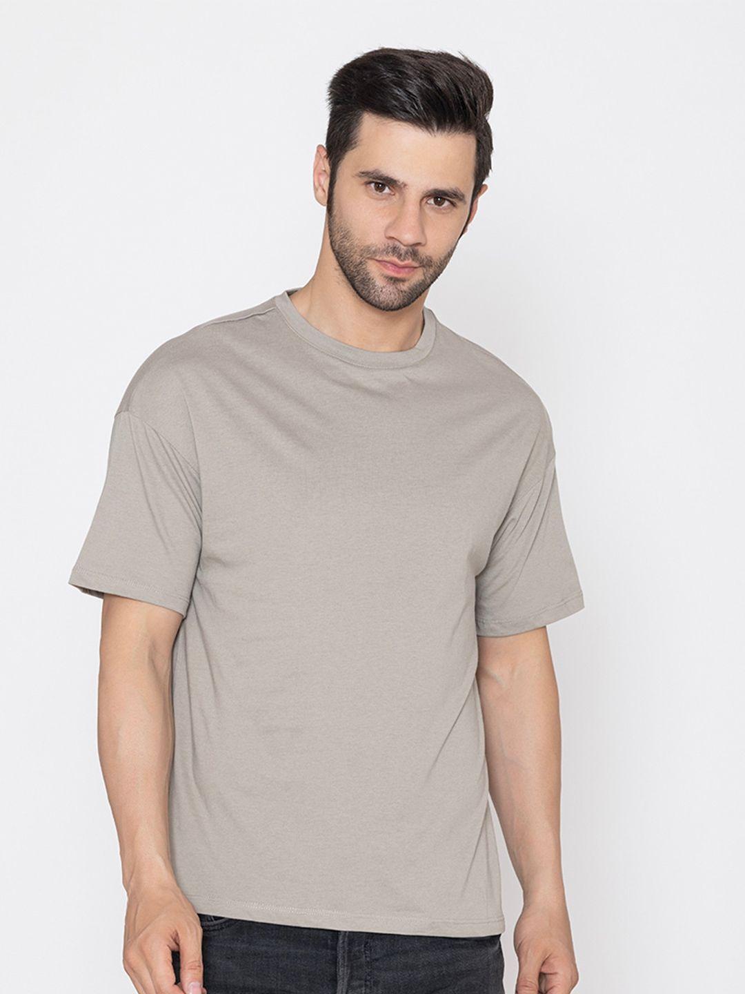 tittli round neck drop-shoulder sleeves oversized pure cotton t-shirt
