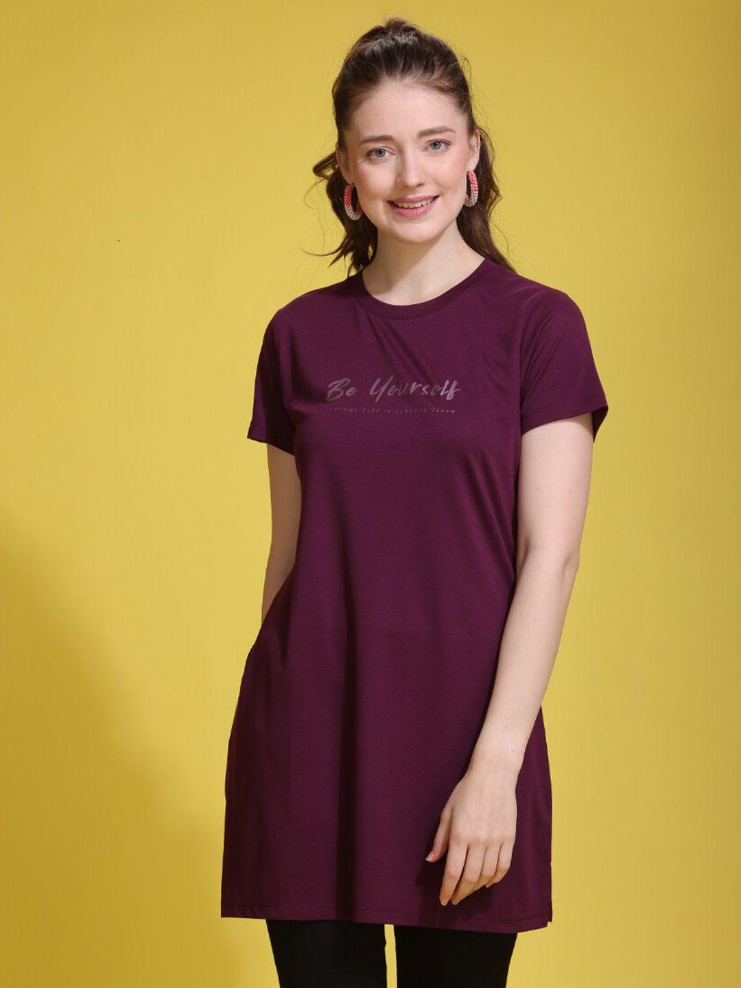 tittli women maroon printed t-shirt