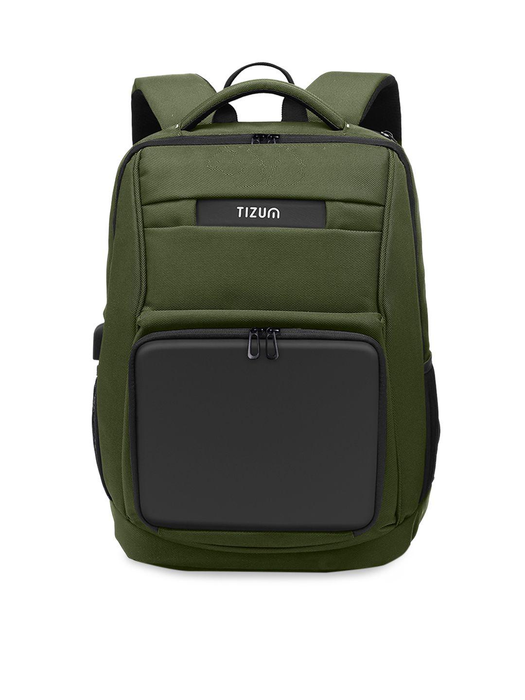 tizum unisex green 13 inch/14 inch/15.6 inch backpack with usb charging port