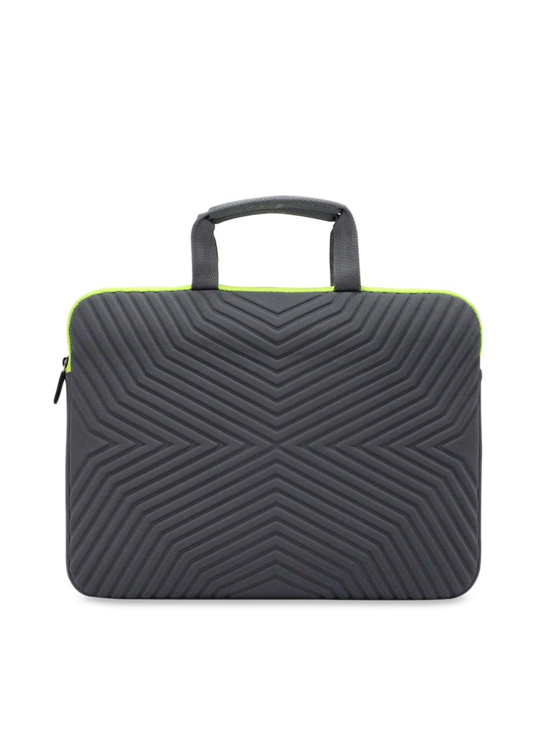 tizum unisex grey 15.6 inch textured laptop sleeve with handle