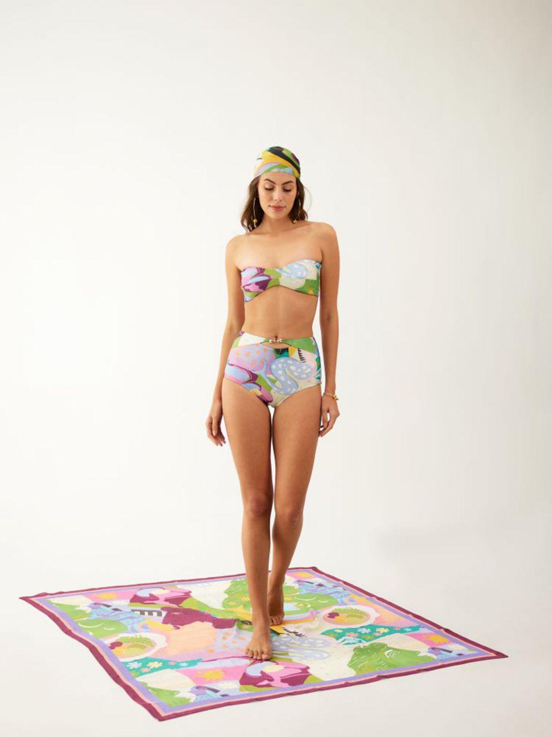 tizzi edifice printed bikini set