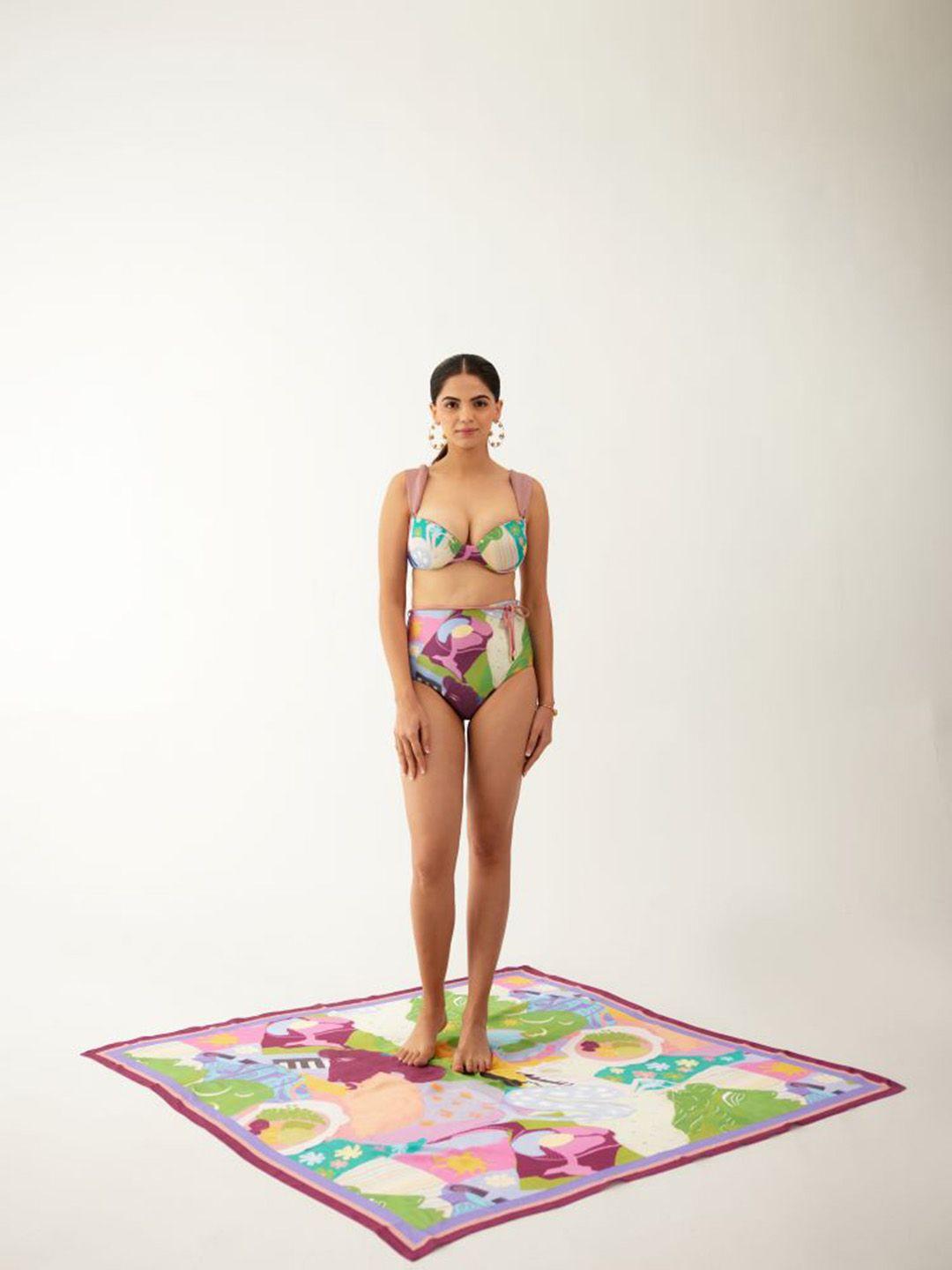 tizzi geometric printed swimwear bikini set