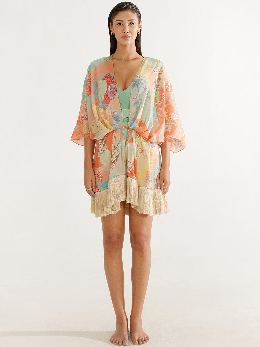 tizzi printed cover-up dress
