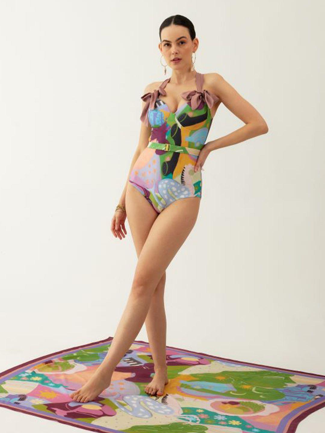 tizzi printed sleeveless swimsuit