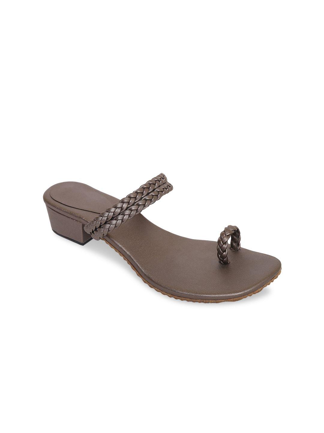 tjori women grey pu block sandals