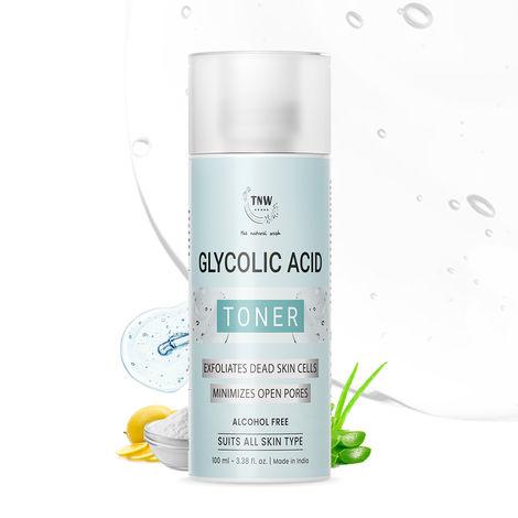 tnw – the natural wash glycolic acid toner for exfoliating dead skin cells | with aloe vera extract & citric acid | suitable for all skin types
