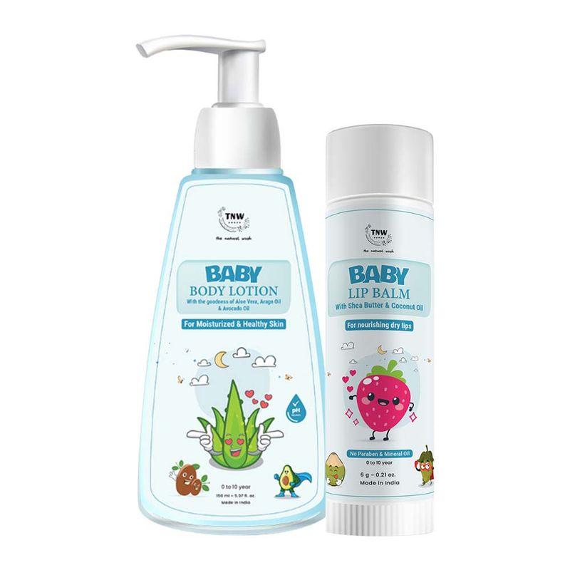 tnw the natural wash baby lip balm and baby body lotion combo