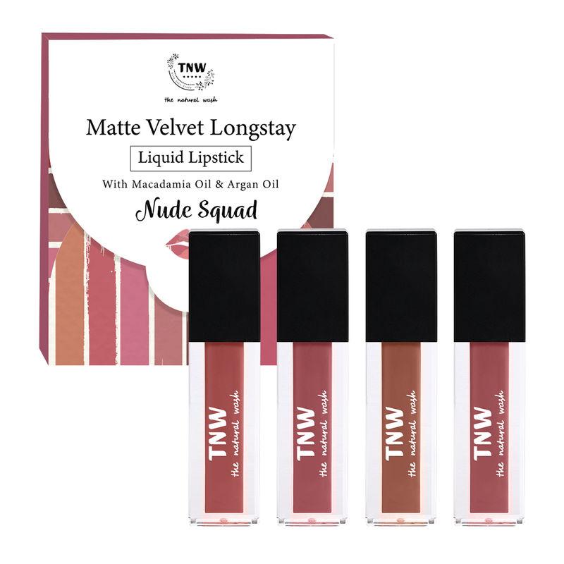 tnw the natural wash matte velvet longstay liquid lipstick mini - nude squad