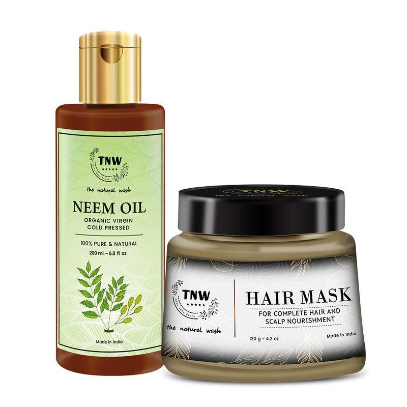 tnw the natural wash neem oil with hair mask powder