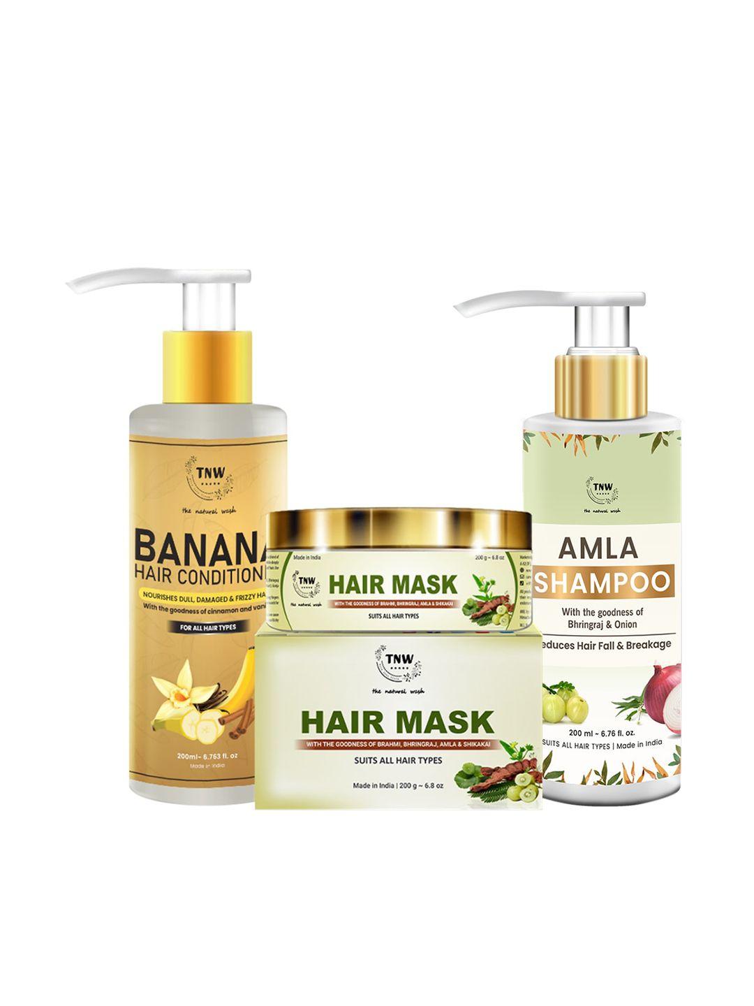 tnw the natural wash set of 3 amla shampoo - banana conditioner & amla hair mask