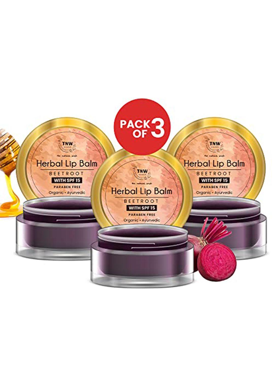 tnw the natural wash set of 3 herbal beetroot spf 15 lip balm 15g
