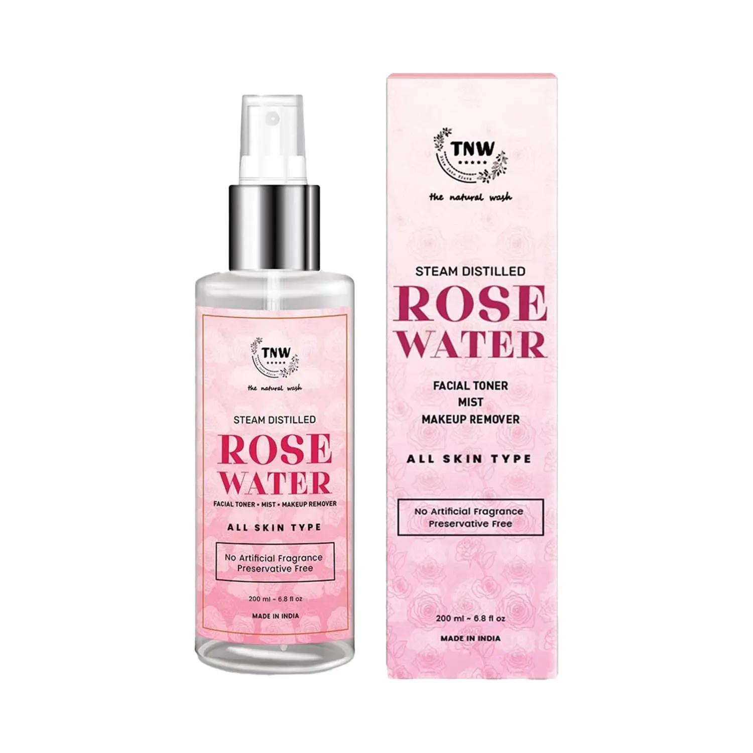 tnw the natural wash steam distilled rose water facial toner (200ml)