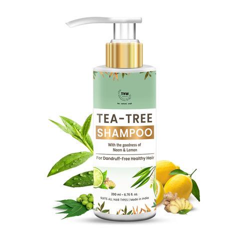 tnw - the natural wash tea tree shampoo with the goodness of neem & lemon for dandruff | anti-dandruff shampoo for all hair types | tea tree shampoo for removing white flakes