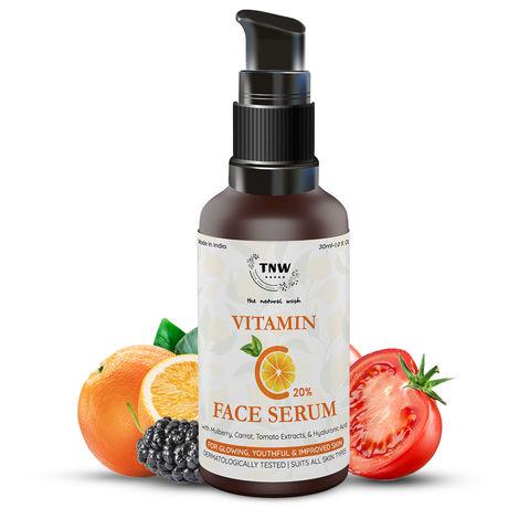 tnw - the natural wash vitamin c and hyaluronic acid face serum for glowing youthful & improved skin 30 ml