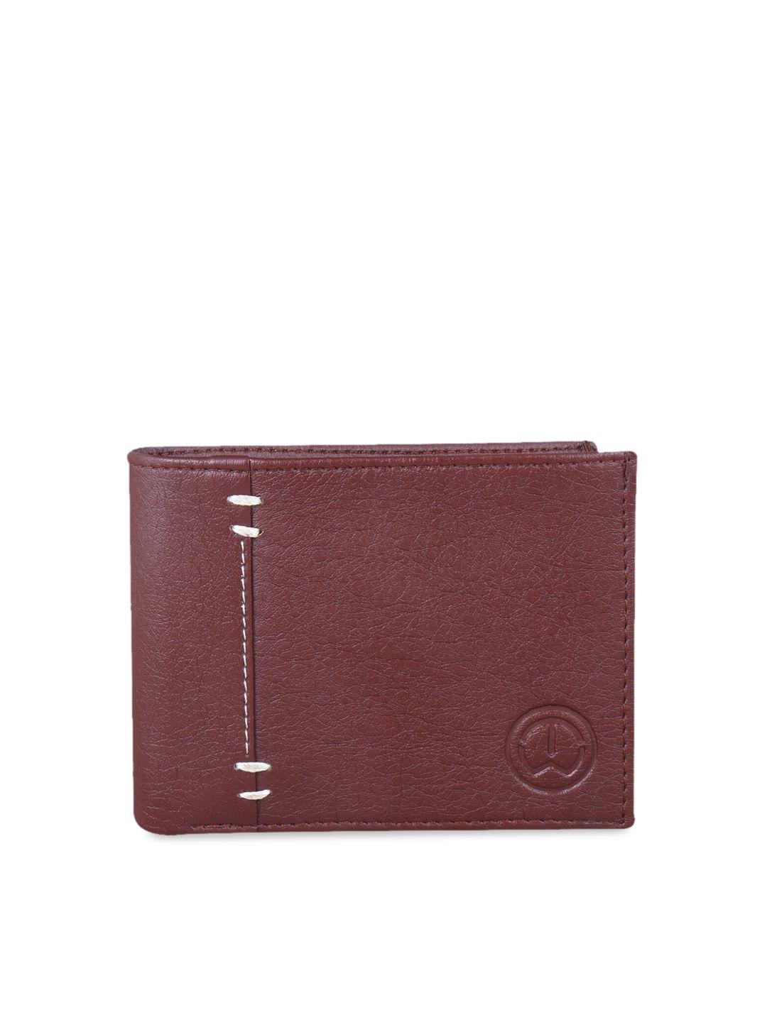 tnw men maroon solid two fold wallet