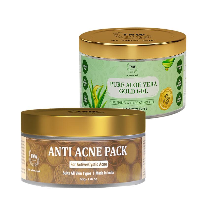 tnw the natural wash aloe vera gold gel with anti acne pack