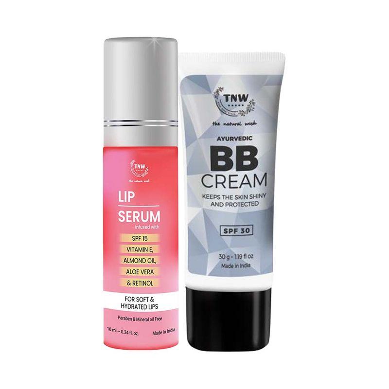tnw the natural wash bb cream and lip serum with spf 30 & spf 15 combo