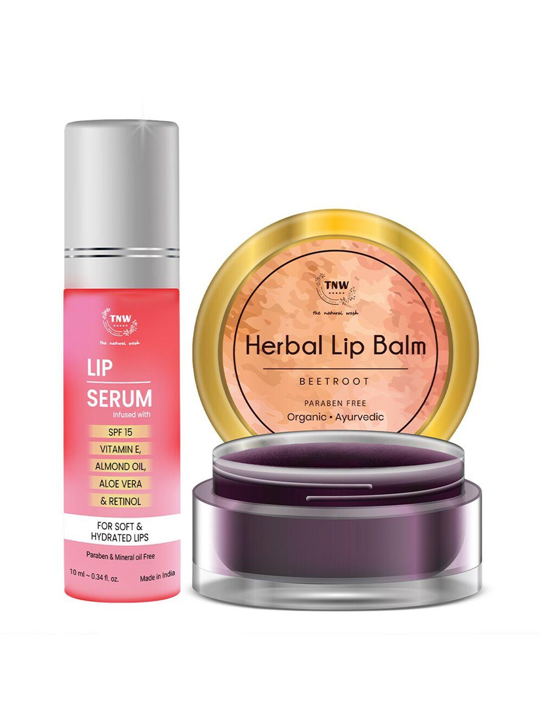 tnw the natural wash beetroot lip balm & serum combo for soft & glossy lips