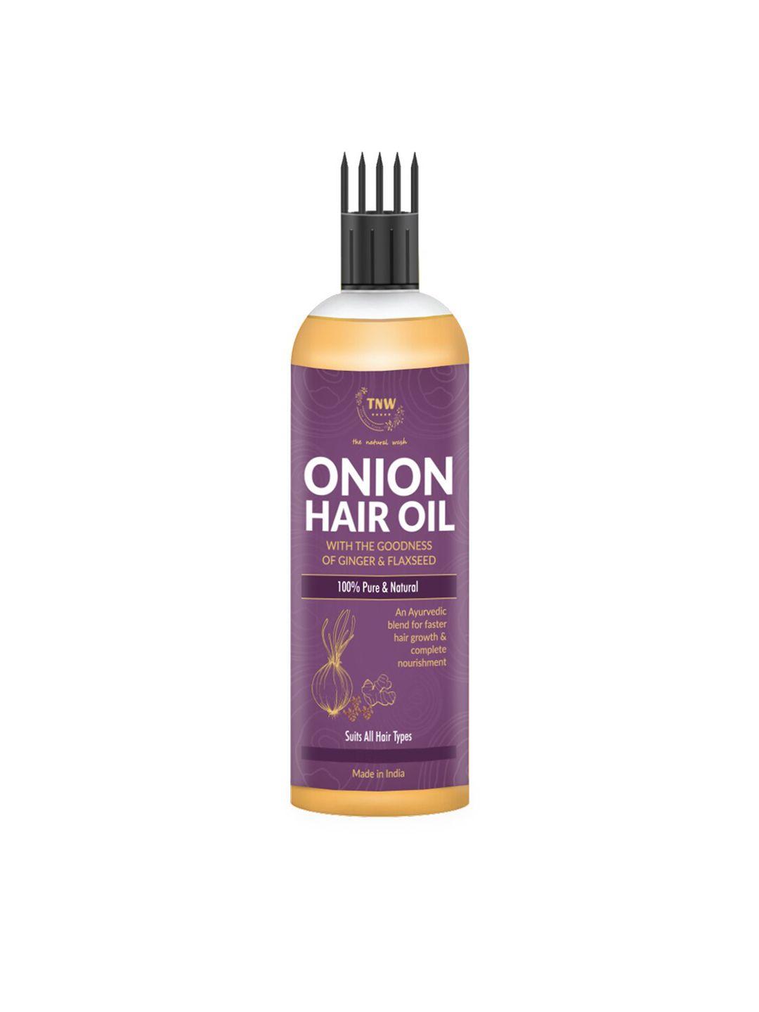 tnw the natural wash bhringraj onion flax seed hair oil 100 ml