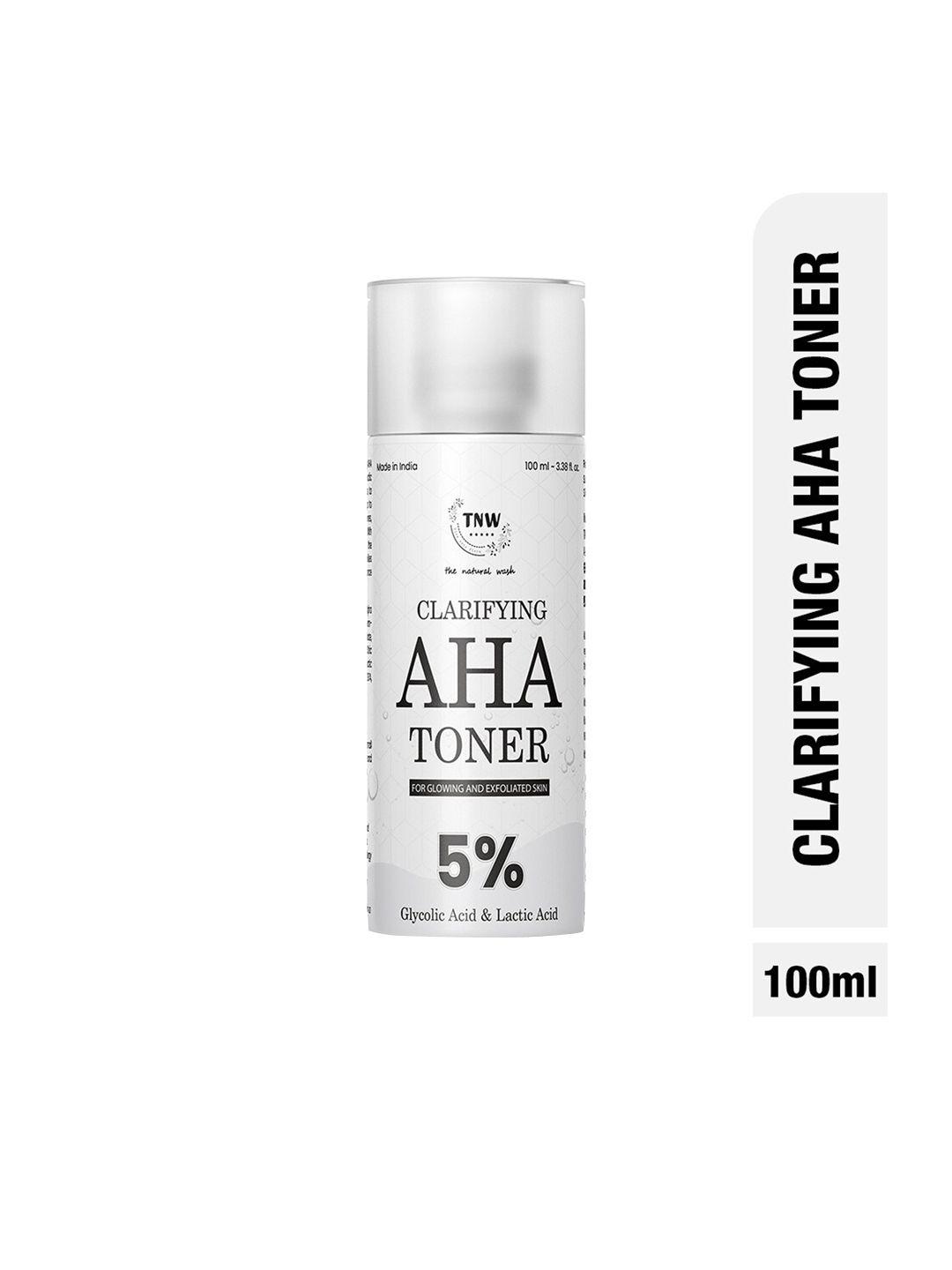 tnw the natural wash clarifying aha face toner with 5% glycolic acid & lactic acid - 100ml