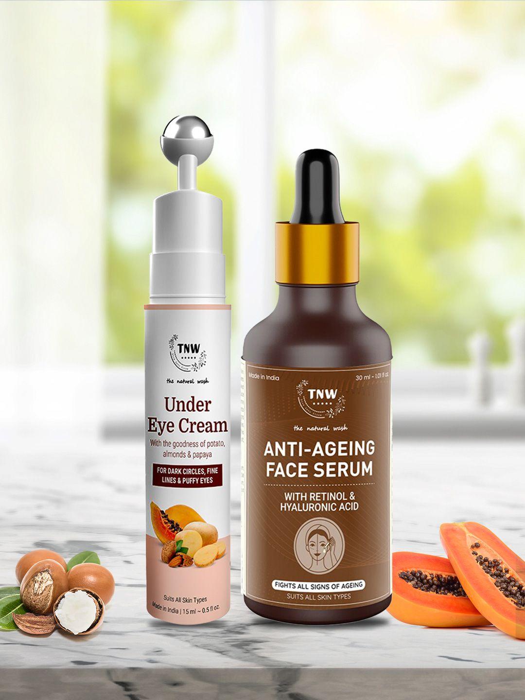 tnw the natural wash combo of 2 anti ageing serum 30 ml & under eye cream 15 ml