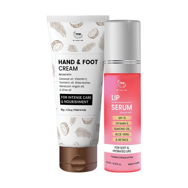 tnw the natural wash lip serum + hand & foot cream combo