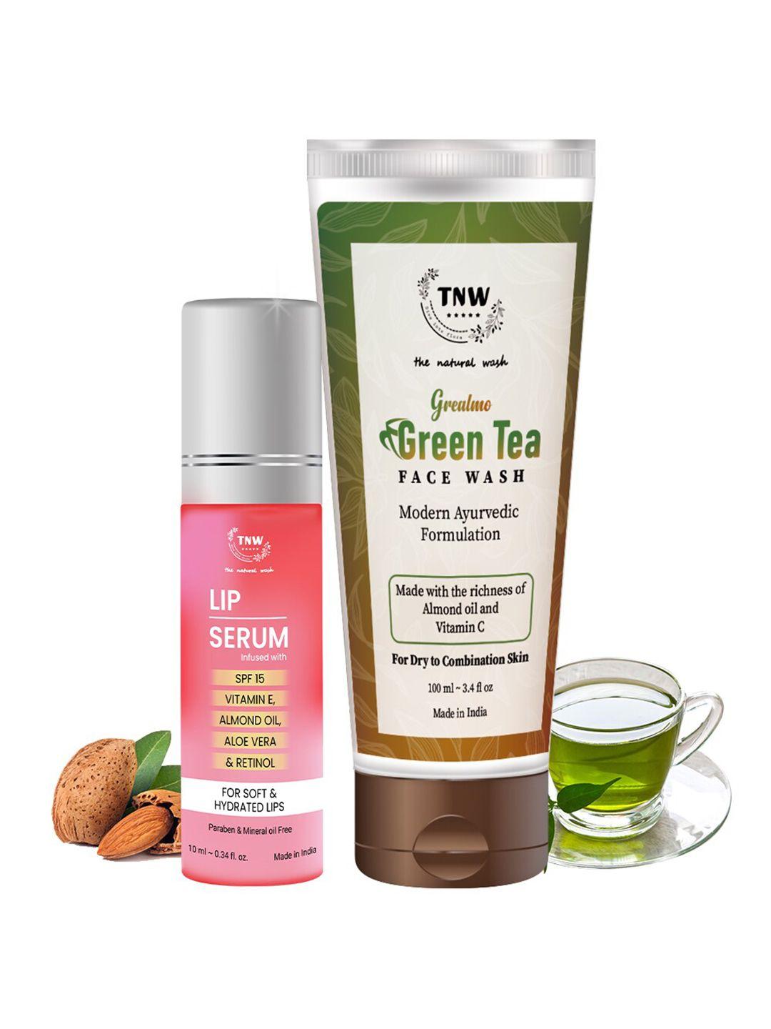 tnw the natural wash lip serum and grealmo green tea face wash