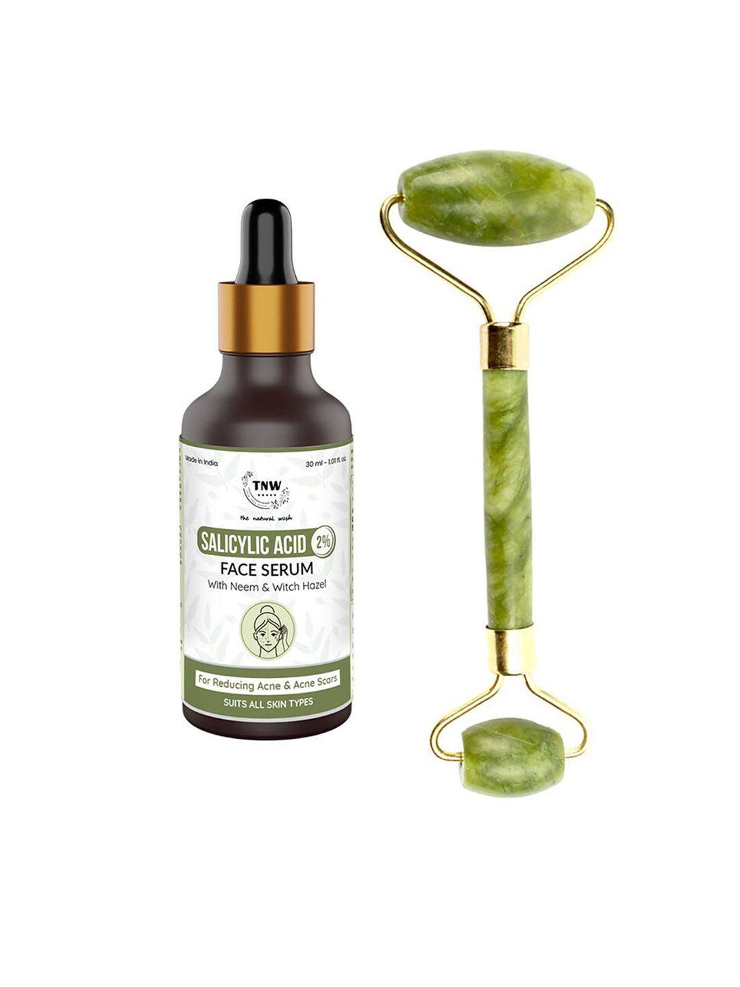 tnw the natural wash salicylic acid face serum with jade roller - 30 ml