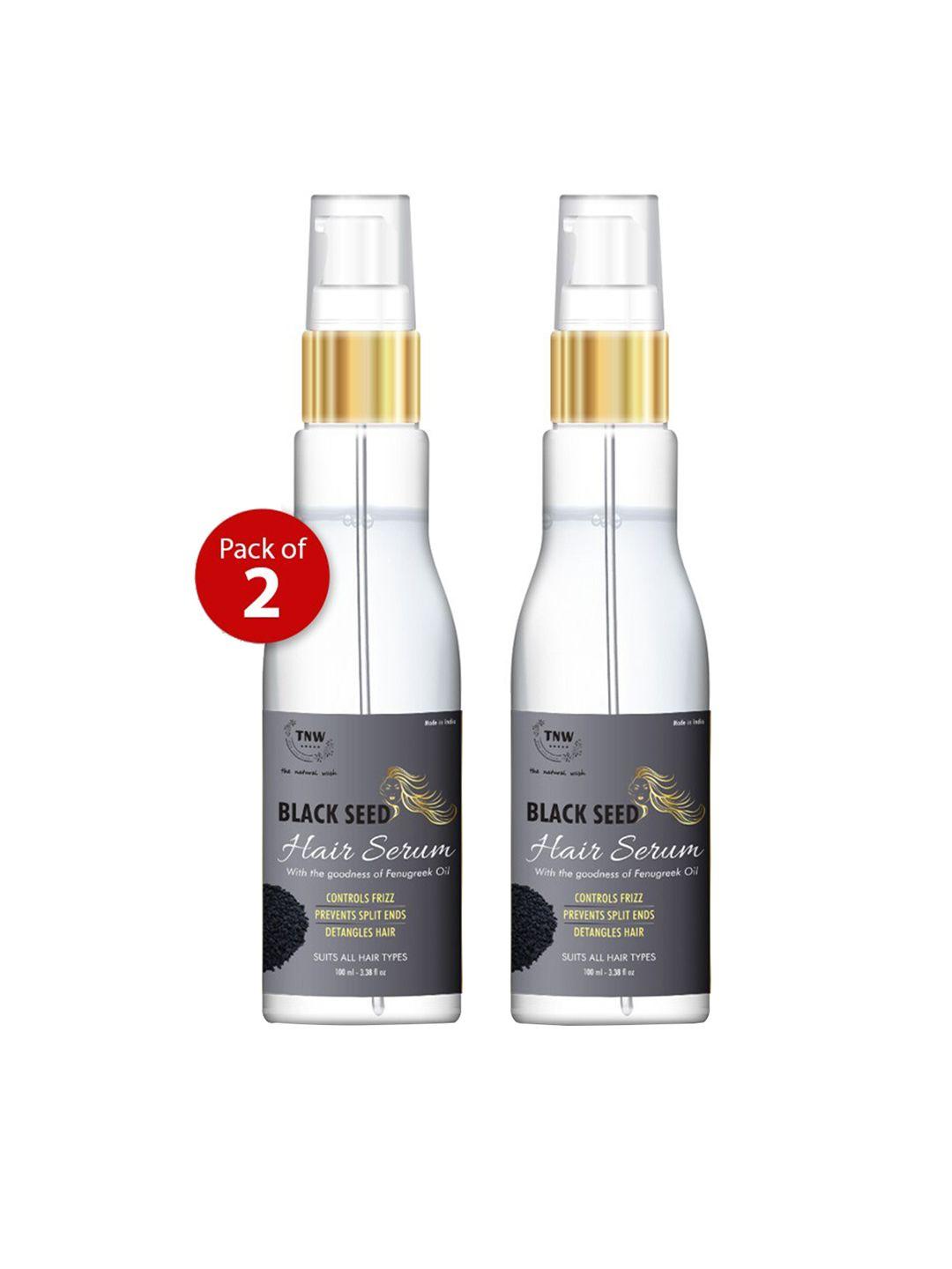 tnw the natural wash set of 2 black seed hair serum with fenugreek oil - 100 ml each