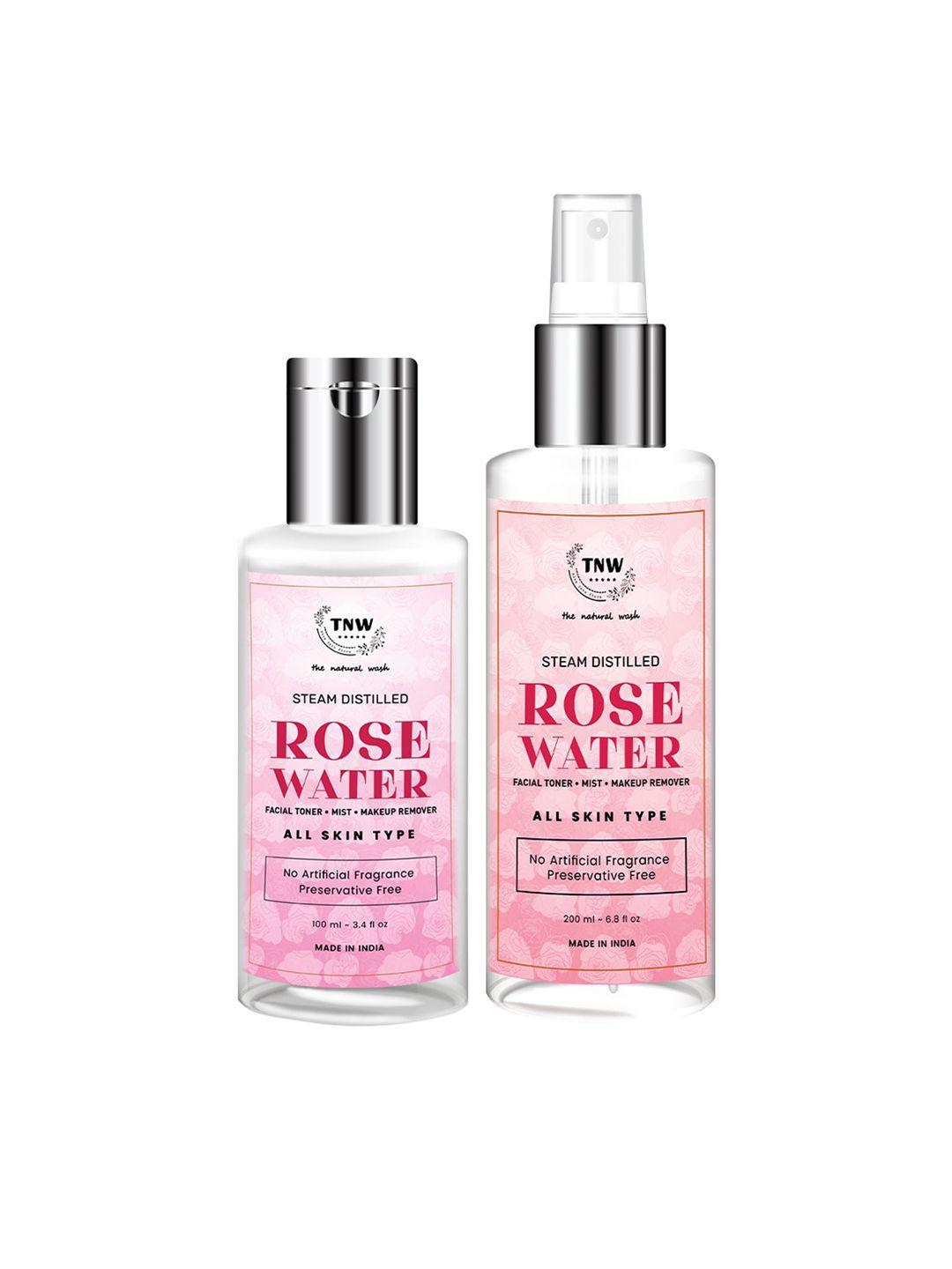 tnw the natural wash set of 2 rose water toner - 100ml & 200ml