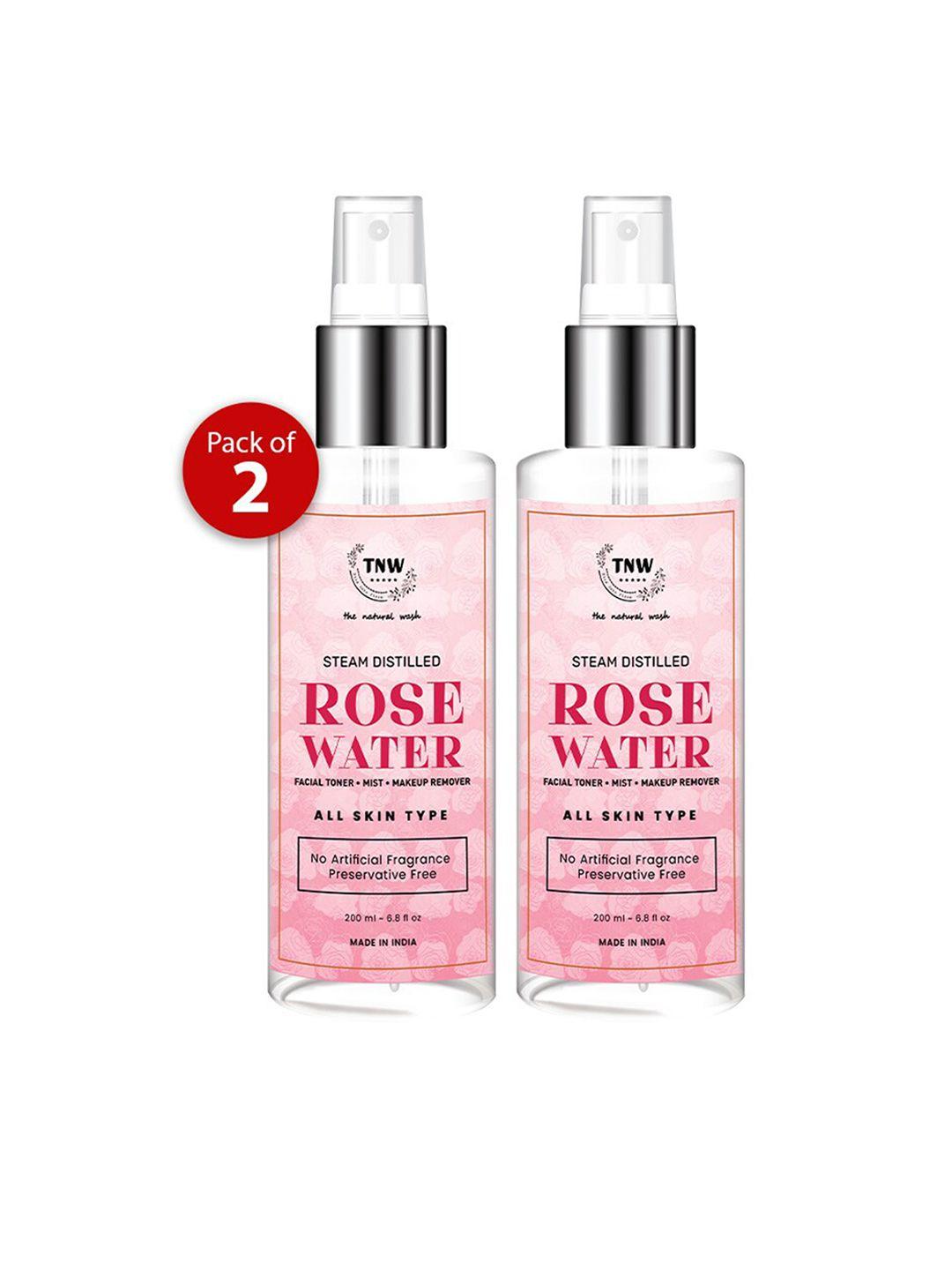 tnw the natural wash set of 2 steam distilled rose water 200 ml