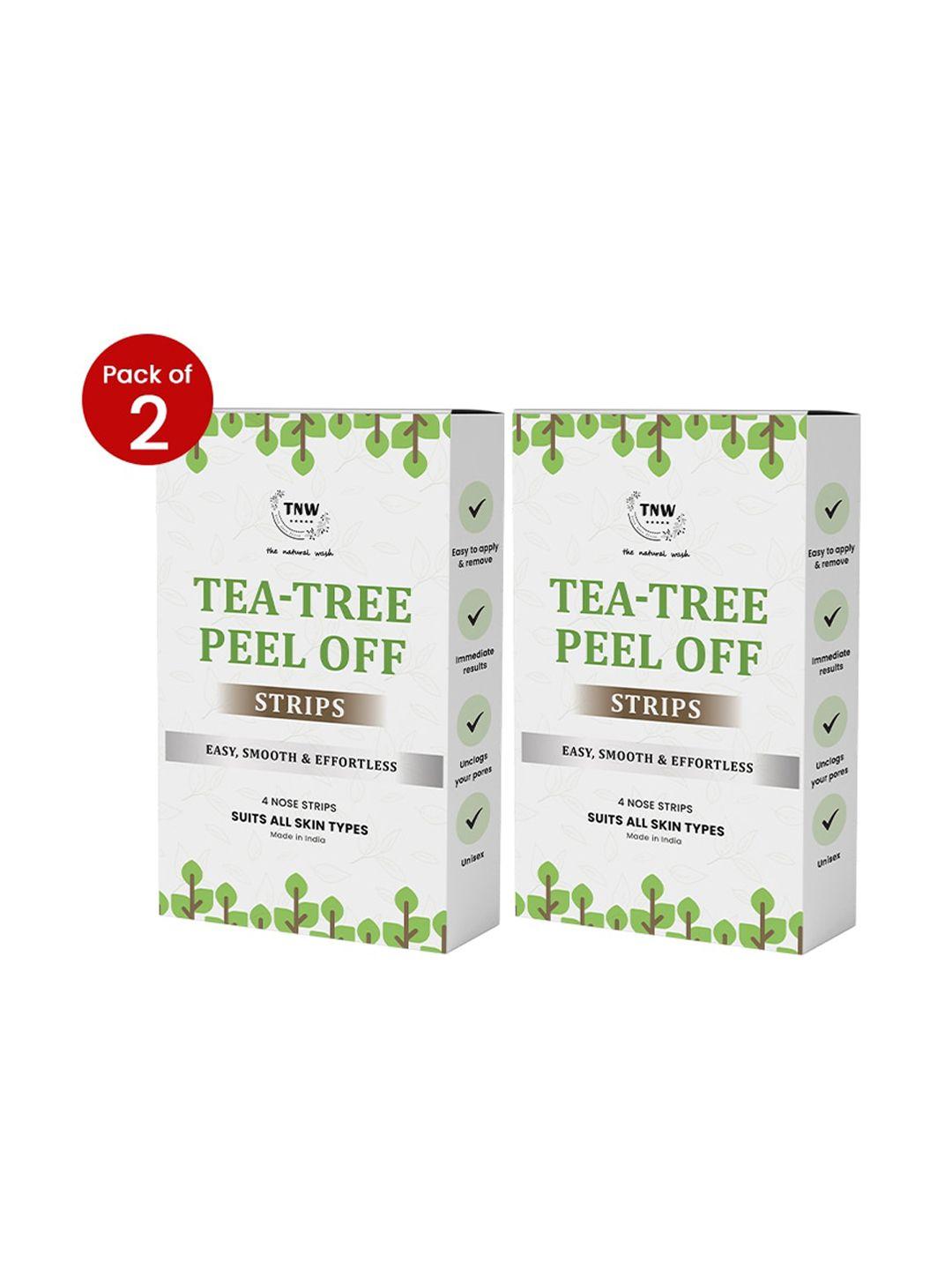 tnw the natural wash set of 2 tea tree peel off nose strips - 4 strips each