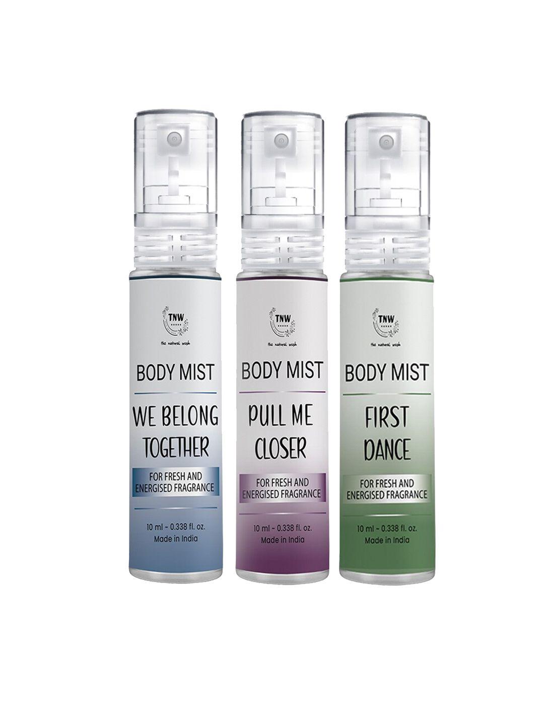 tnw the natural wash set of 3 body mist minis - 10ml each