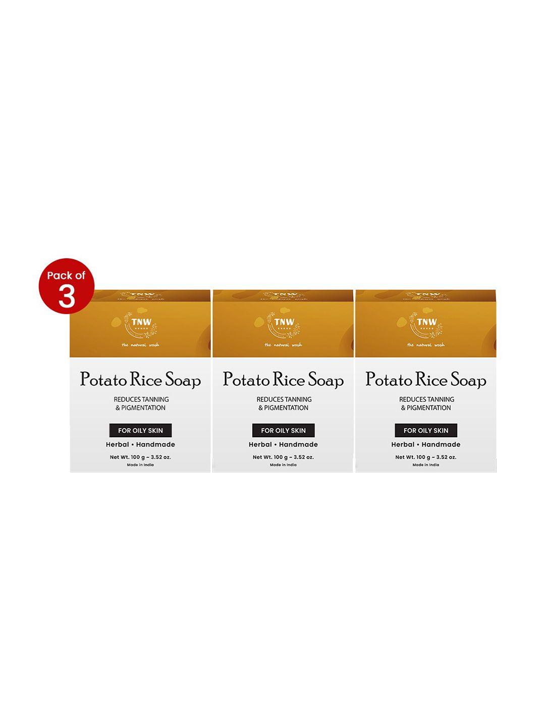 tnw the natural wash set of 3 handmade potato rice soap for oily skin - 100g each