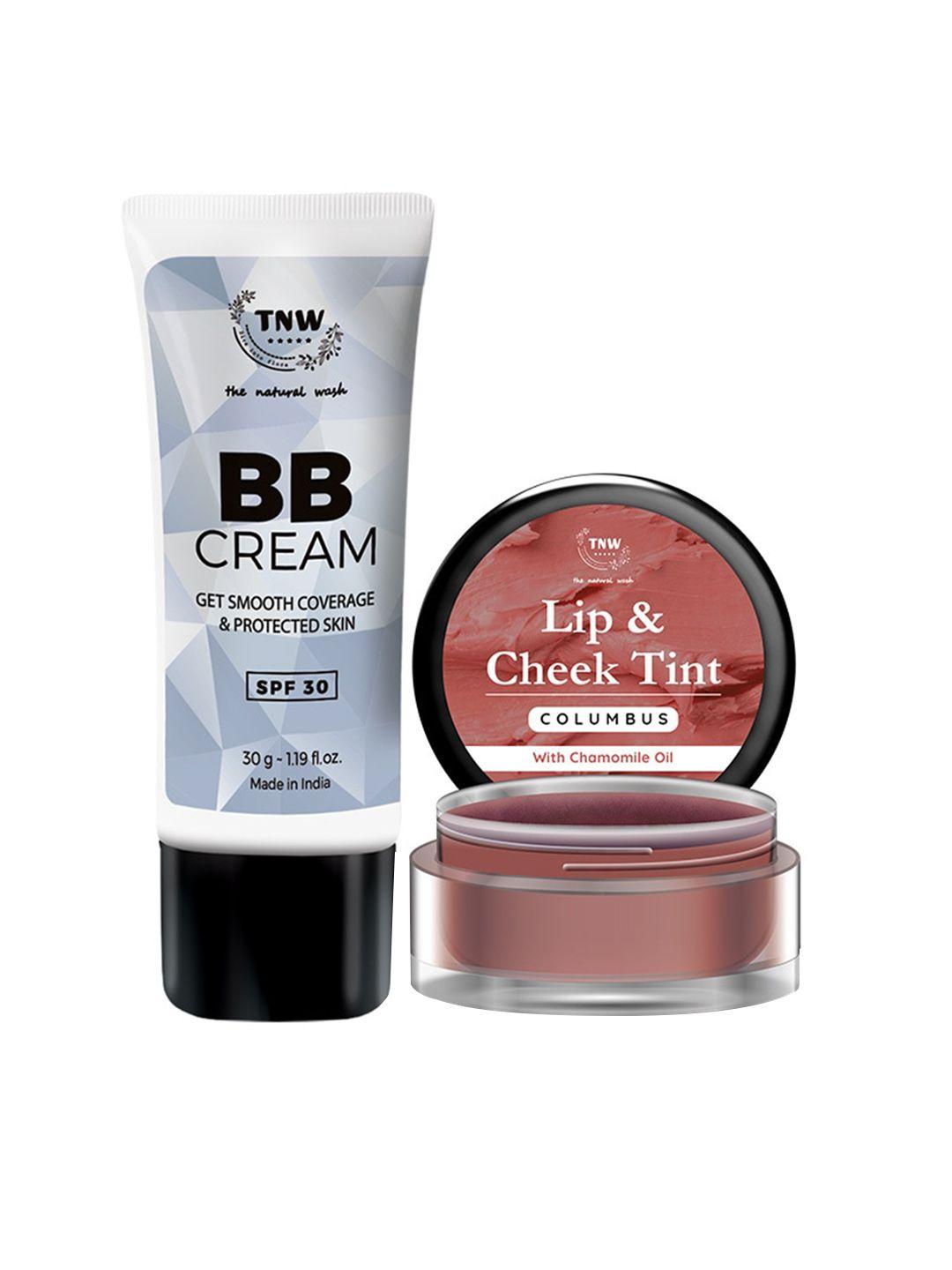 tnw the natural wash set of bb cream 30g & lip & cheek tint 5g