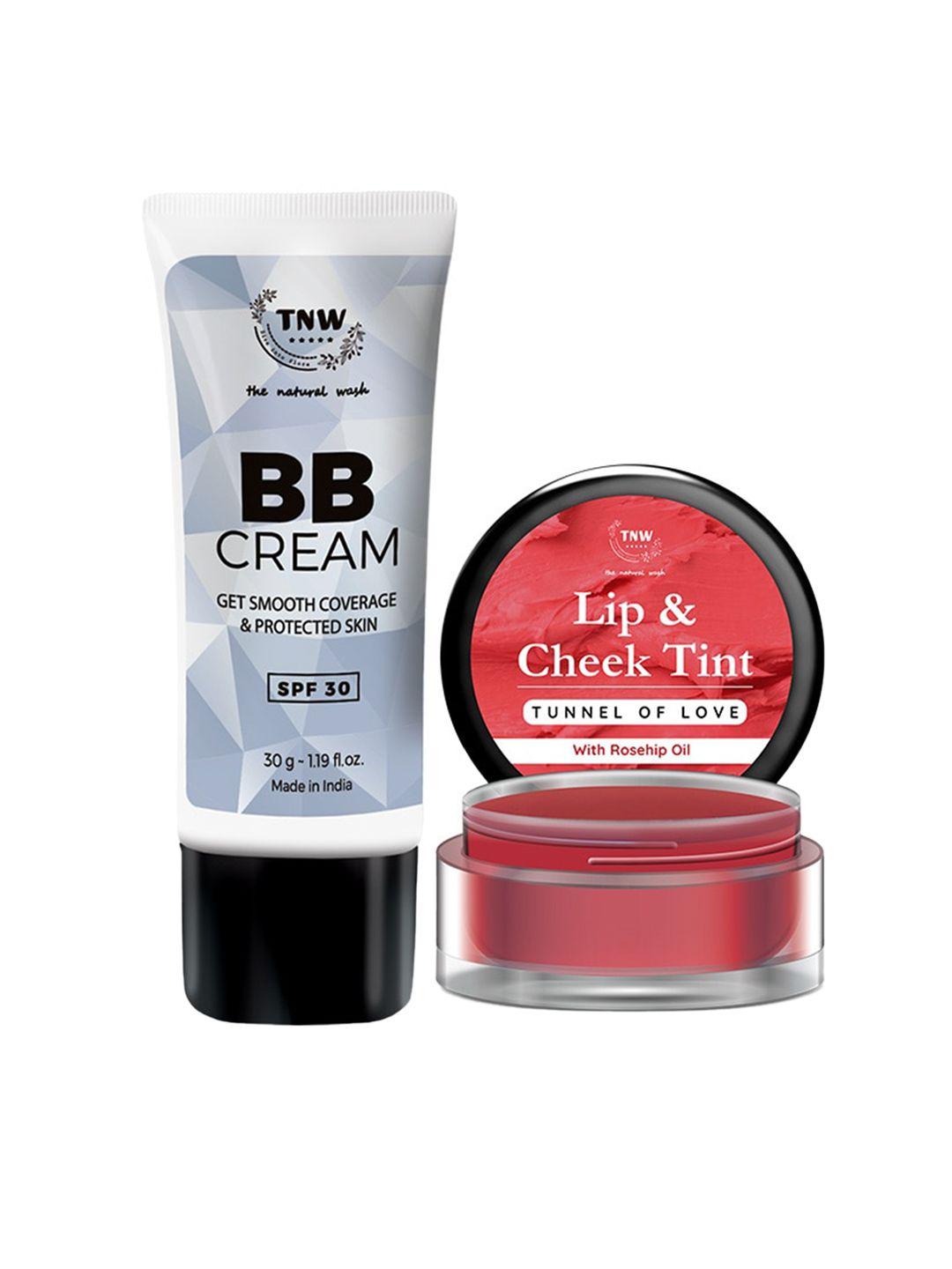 tnw the natural wash set of bb cream 30g & lip & cheek tint 5g