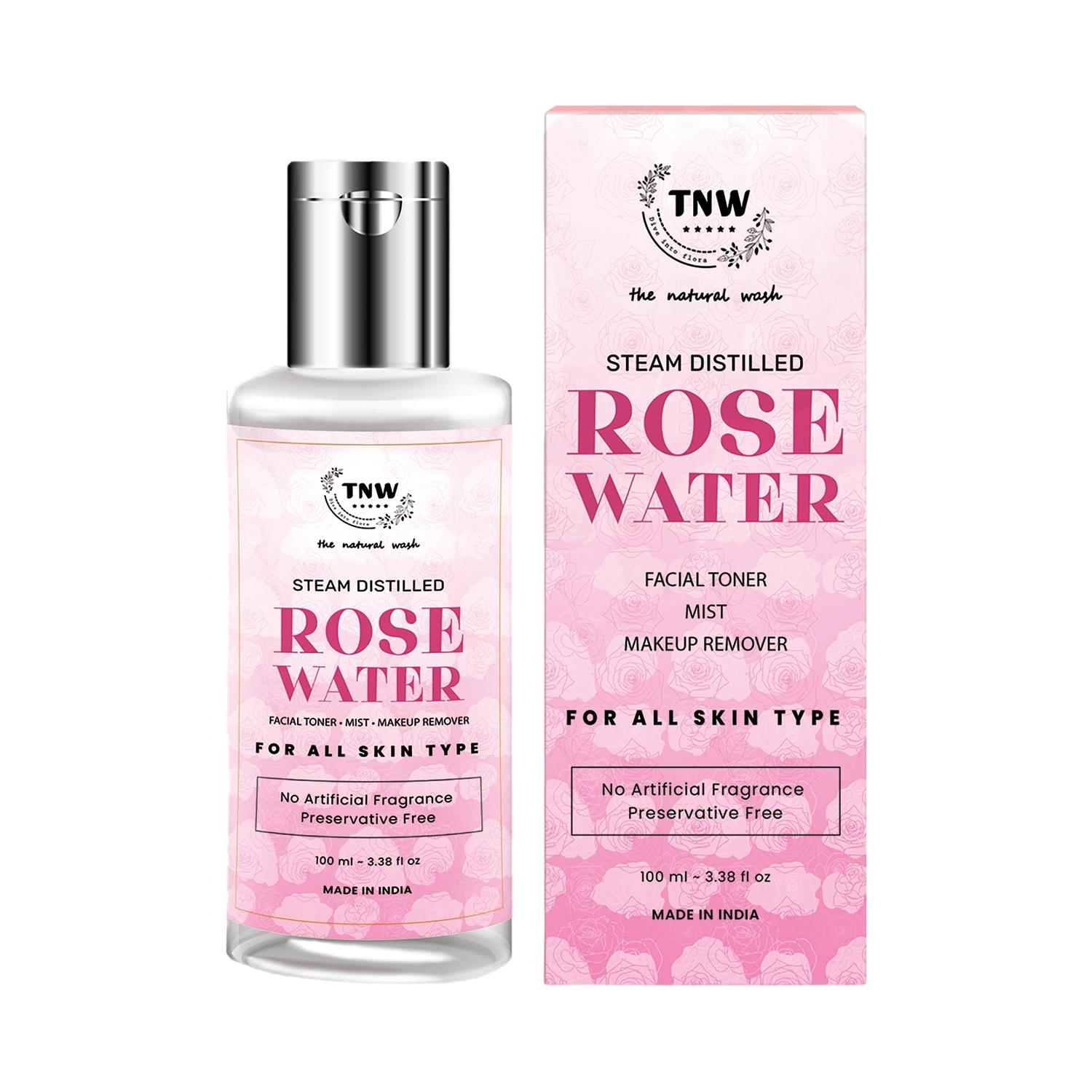tnw the natural wash steam distilled pure rose water (100ml)