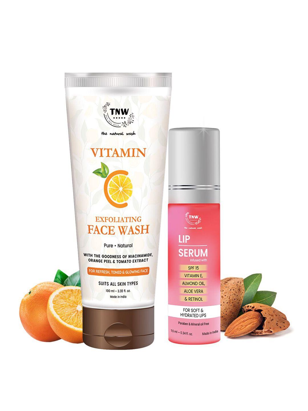 tnw the natural wash vitamin c exfoliating face wash & lip serum