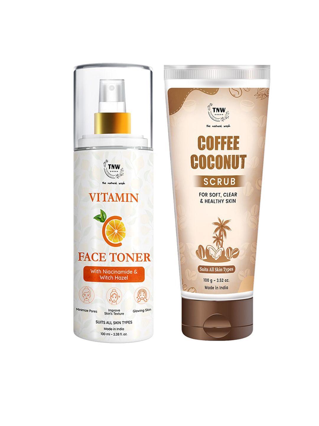 tnw the natural wash vitamin c face toner & coffee coconut scrub