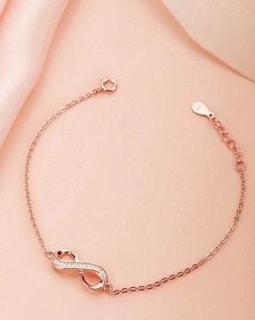 to infinity & beyond rose gold 925 silver bracelet