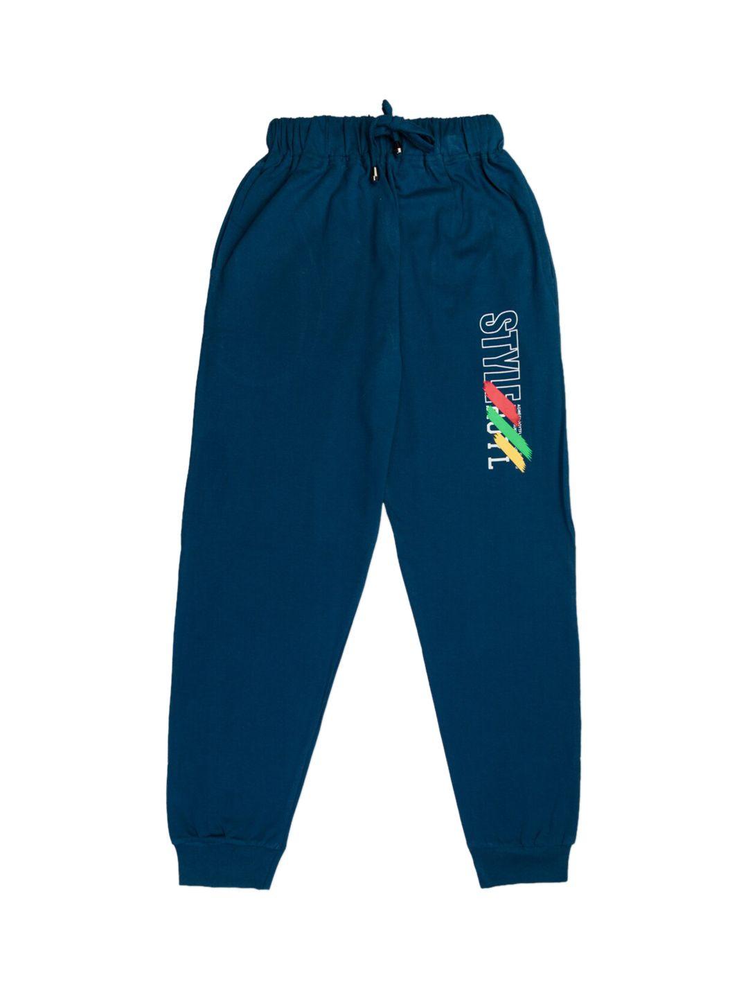 todd n teen boys blue solid cotton joggers