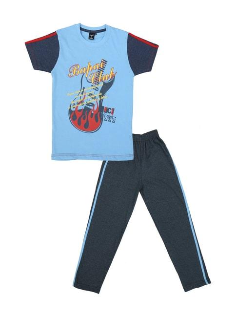 todd-n-teen-kids-blue-cotton-graphic-print-t-shirt-&-pants