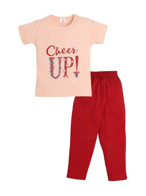 todd-n-teen-kids-peach-cotton-printed-t-shirt-&-pyjamas