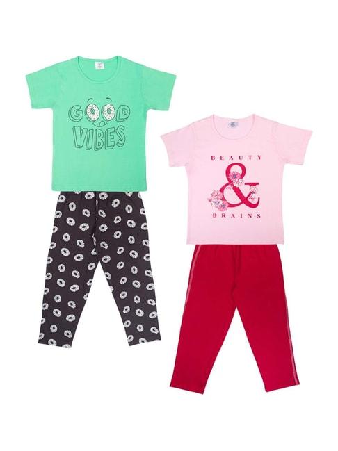 todd-n-teen-kids-pista-green-&-soft-pink-cotton-printed-t-shirt-&-pyjamas---pack-of-2