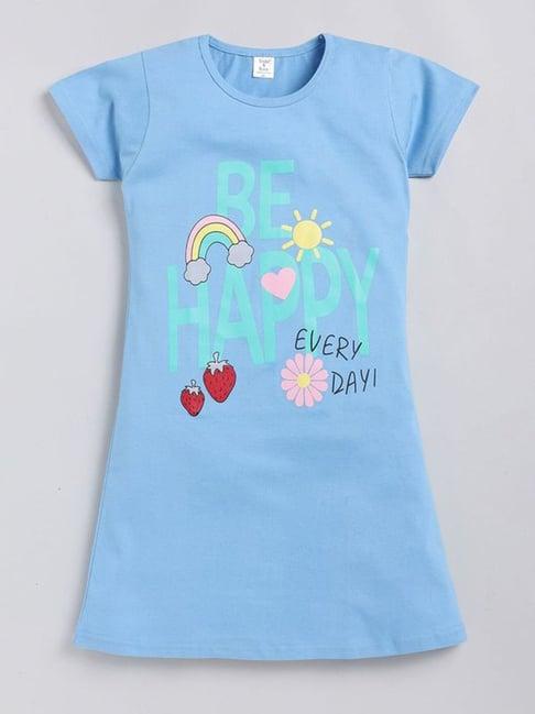 todd n teen kids sky blue printed nighty