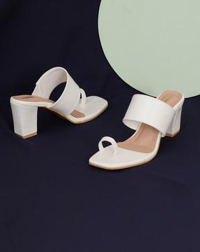 toe-ring block heeled sandals